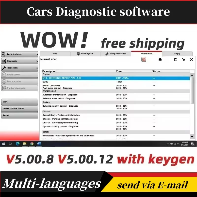 

2024 Car Communicators + Del phis 2021 version with keygen + W0W 5.0012 Software DS 150 OBD2 Diagnostic Tool Compatible