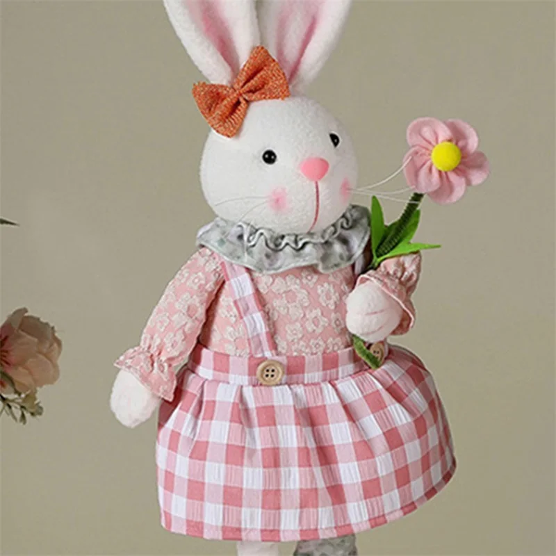 Easter Bunny Standing Fun And Stretchy Leg Plush Toy Doll Spring Home Decoration Dining Table Shop Party Decoration