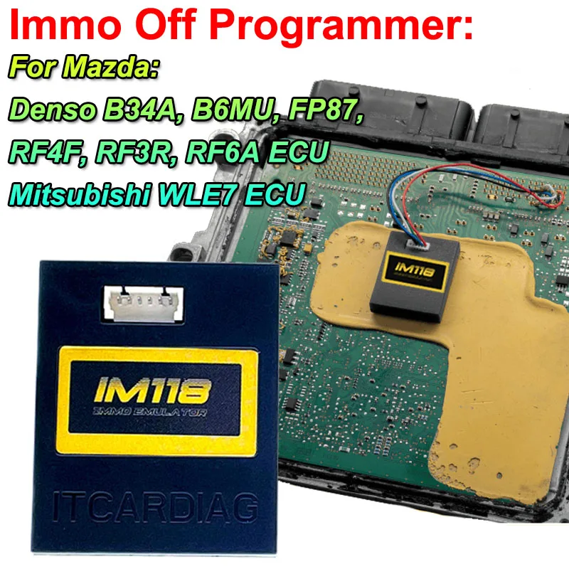 ITCARDIAG IM118 Immo Off SQU Emulator For Ford Mazda 1995-2002 with PATS Module and 4C Key Transponder Immobilizer Emulador