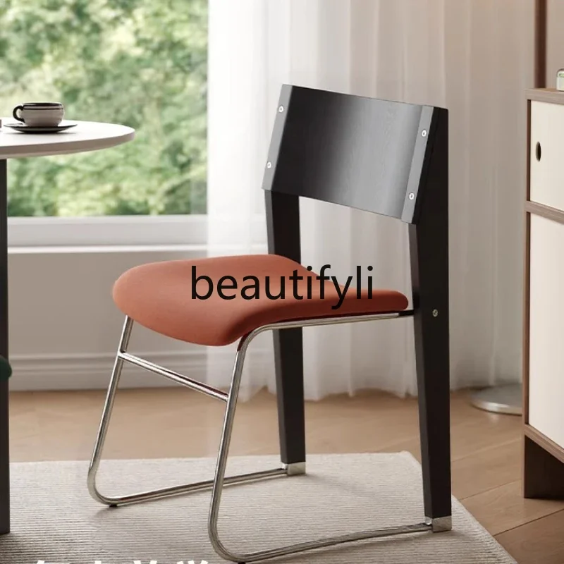 

1xzMaigu Dining Chair Home Medieval Designer Single Cafe Negotiation Chair Light Luxury Makeup Chair