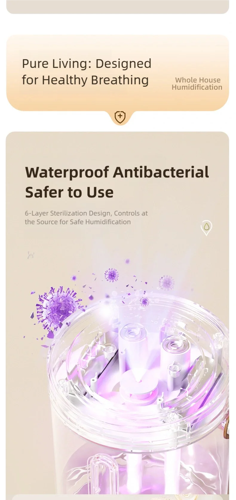 TINSOL 2500ml Digitaler Dual-Spray-Luftbefeuchter mit USB-Anschluss, Aroma-Luftbefeuchter für ätherische Öle, Dreistufiger Nebel-Luftbefeuchter für das Schlafzimmer – Detail 22