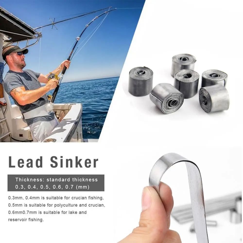 อุปกรณ์ตกปลาแบบปรับได้ ตะกั่วถ่วงน้ำหนักแบบยืดหยุ่น แผ่นตะกั่ว แถบตะกั่ว แบบม้วน วัสดุสำหรับตกปลา