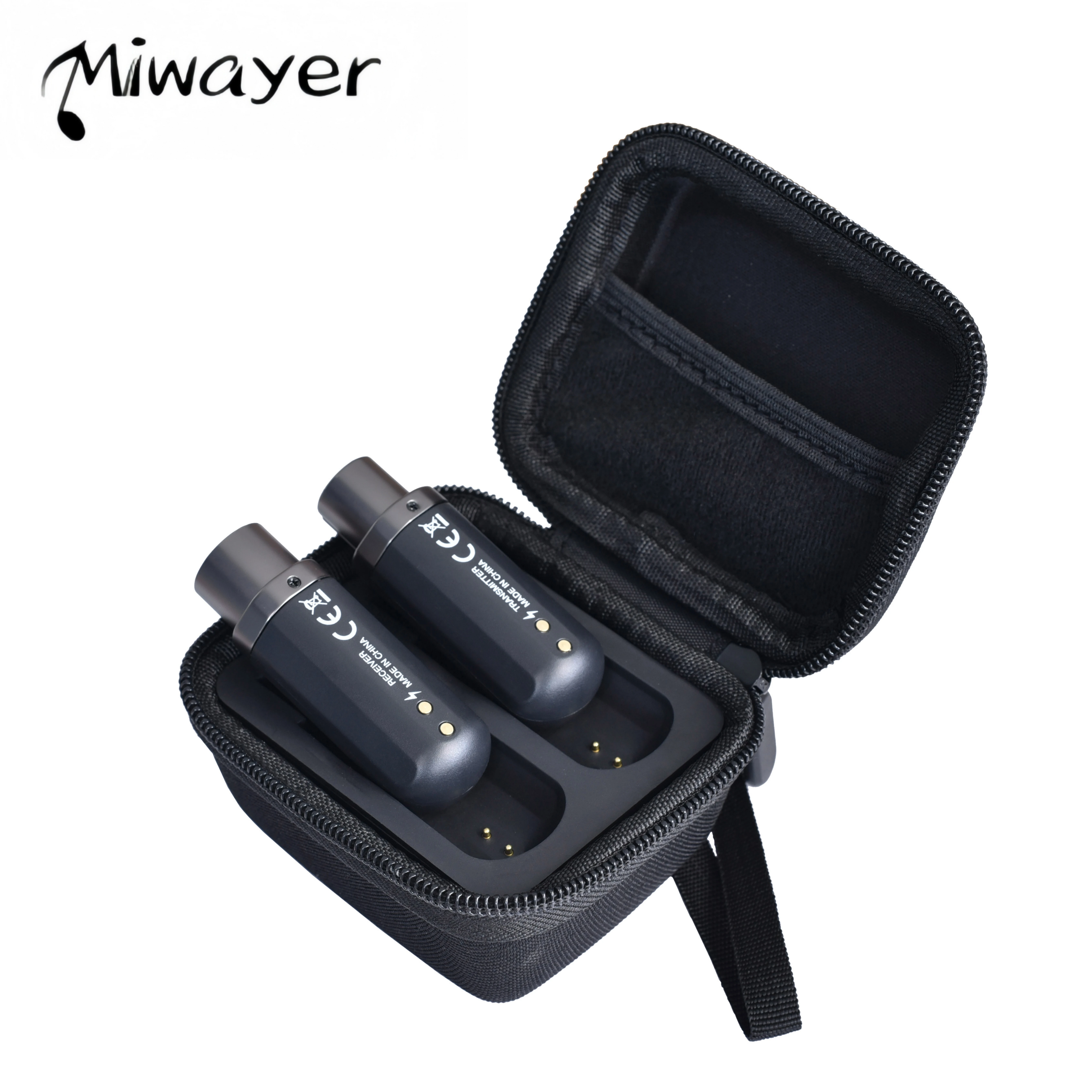 Miwayer MB-20 2.4GHZ Wireless Microphone System Rechargeable Transmitter Receiver with Charging Casing for Live Streaming Vlog