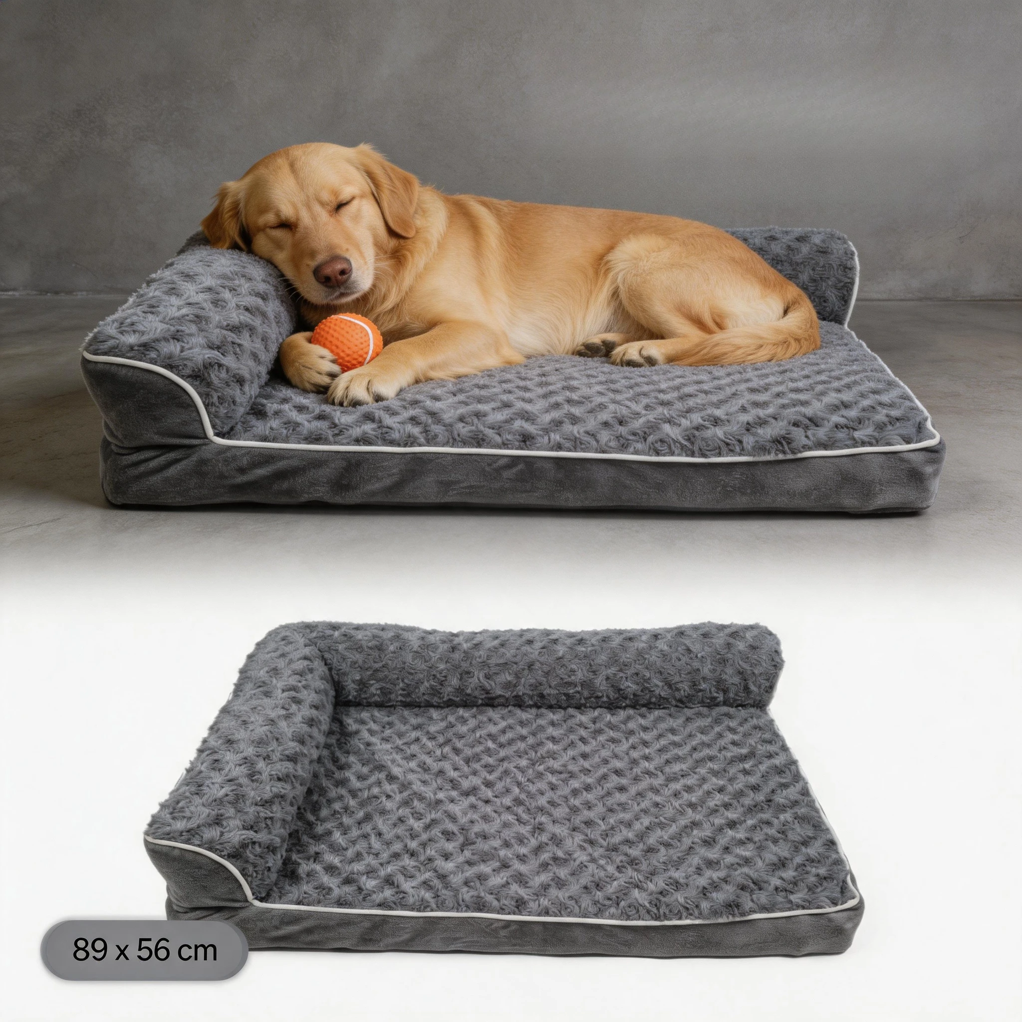 Premium Orthopedic Dog Bed for Large Dogs Waterproof Sofa-Style Removable Washable Cover Non-Slip Base Joint Support Pet Bed Mat