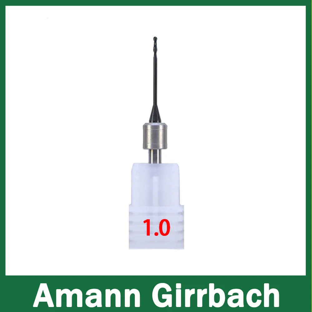Amann Girrbach End Mill with DLC Coat for Zirconia, Wax 0.6mm, 1.0mm, 2.5mm