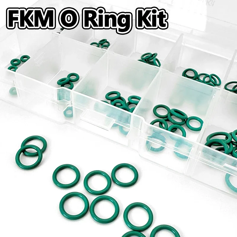 Green FKM Vitons Rubber O Ring Kit CS 1mm/1.5mm  High Temperature Acid Proof Wear Resistant Sealing Ring For Chemical Industry
