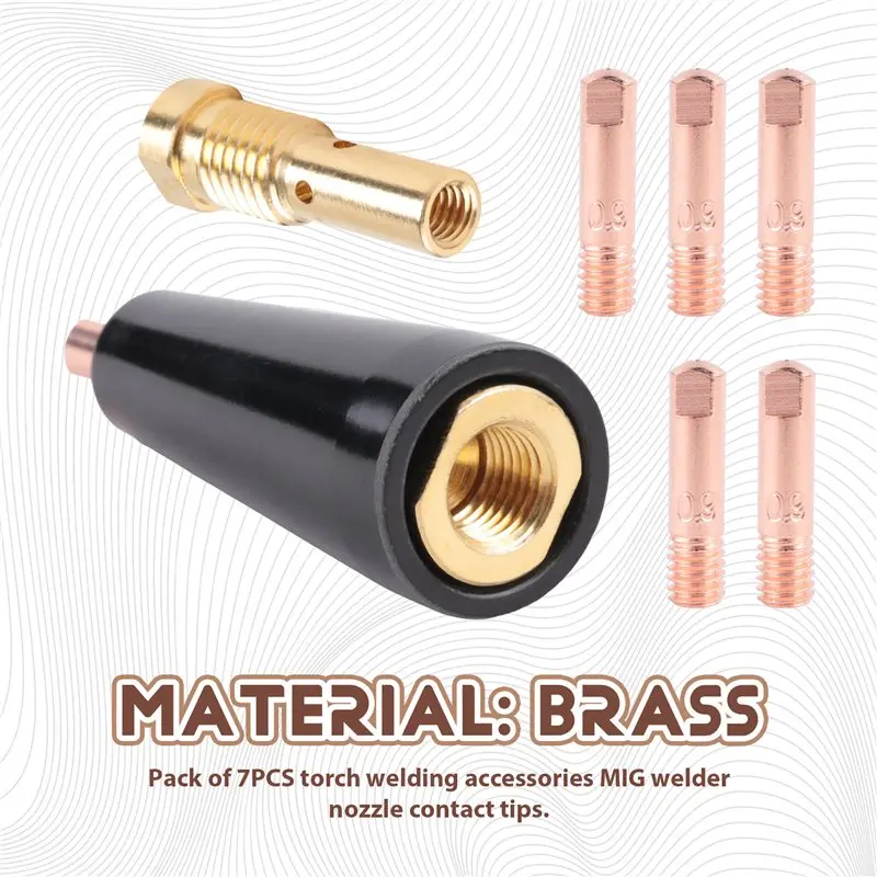 ABVG-7Pcs/Set Gasless Nozzle Tips For FC90 Flux-Cored Wire Feed 0.9Mm FC90 MIG Welder Welding Tools Durable Easy Install