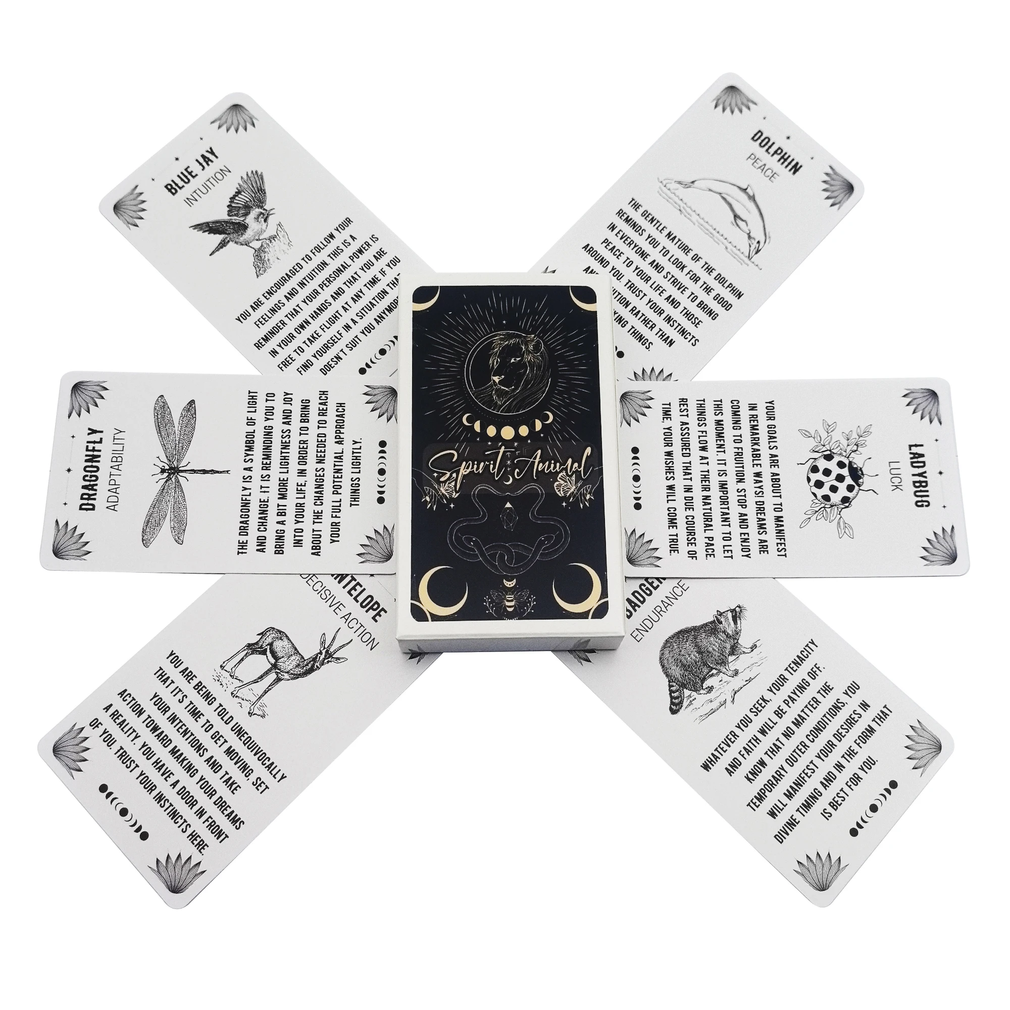 

10.3*6cm Spirit Animal Oracle Cards - 54 Cards with Meanings On Them for Beginners Oracle Great Gift for Friend or Family