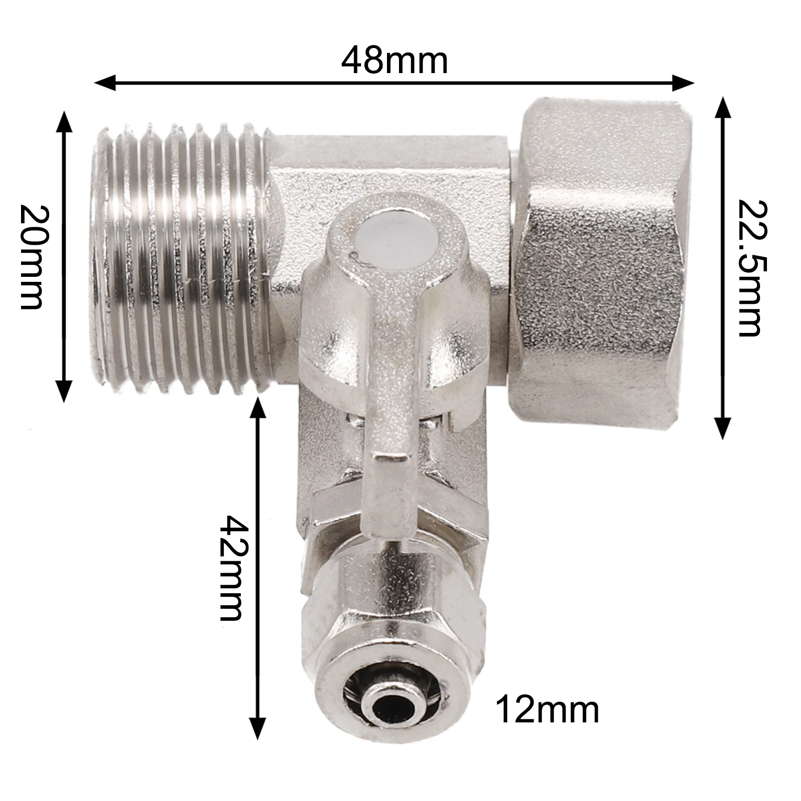 Alloy Ball Valve 3-way Switch Faucet Adapter Water Pipe Splitter Diverter Valve Water Tap Connector Washing Machine Accessories