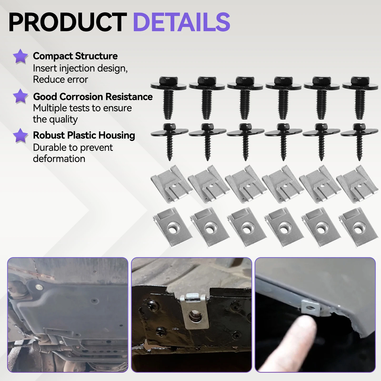 24Pcs Car Engine Undertray Fixing Clips Screws for Mercedes-Benz C/E-Class W203 W204 W211 Under Cover A0049943145 A0049941845