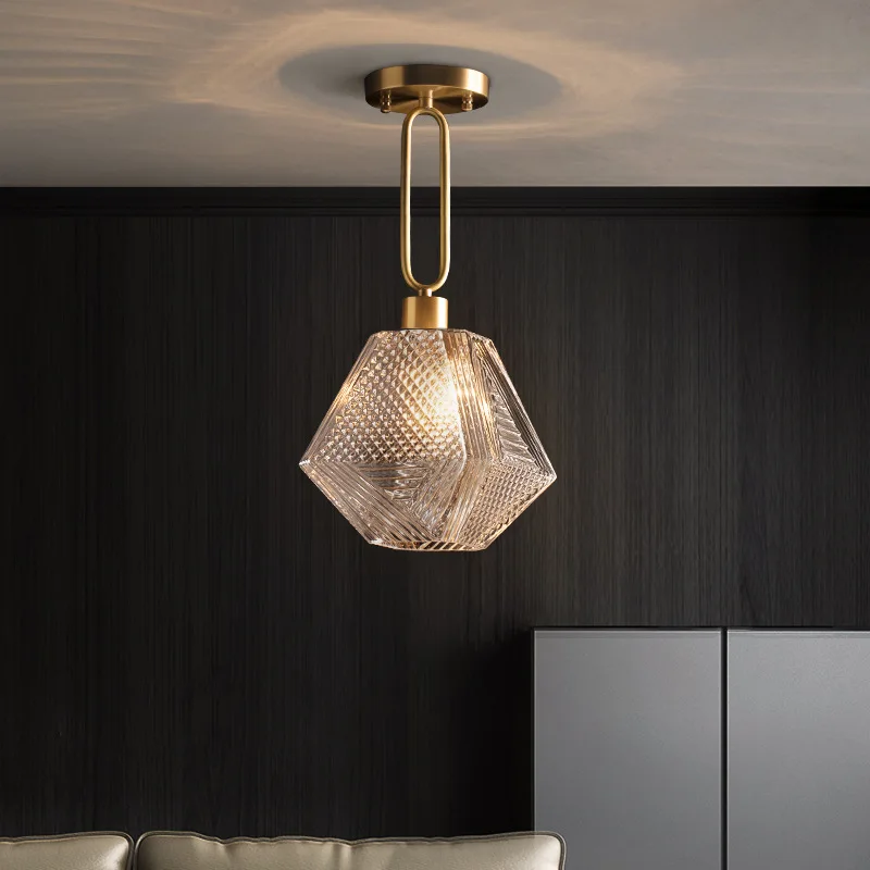 Luxury Modern Nordic Pendant Light Diamond Glass Hanging Lamp Home Decoration LED Chandelier for Living Room Hotel Villa Bedside