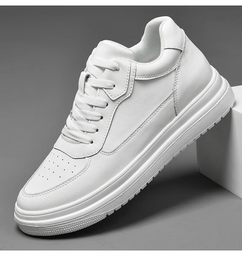 Lift Turnschuhe Mann Aufzug Schuhe Höhe Erhöhen Einlegesohle 8 cm Weiß Schwarz Größere Schuhe Männer Freizeit Mode Sport Plus größe 36-44 – Detail 21