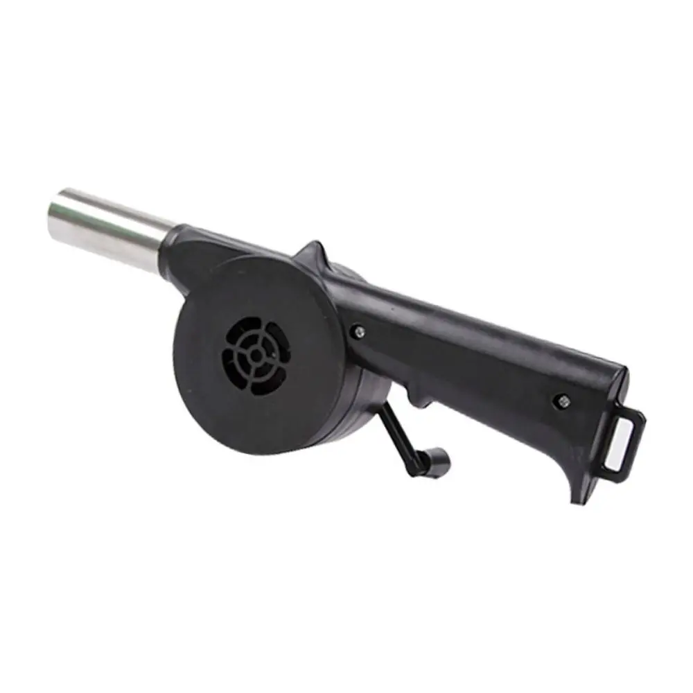 Portable Hand-cranked Air Blower Durable Black Barbecue Fan Handle Design Easy To Assemble BBQ Grill Fire Bellows Tools Outdoor