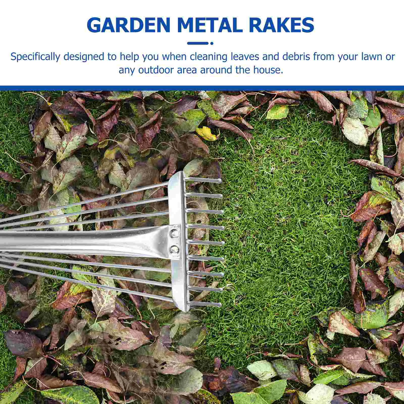 Folding Leaves Rake Adjustable Leaf Tool for Yard Garden Metal Rakes Expand Child