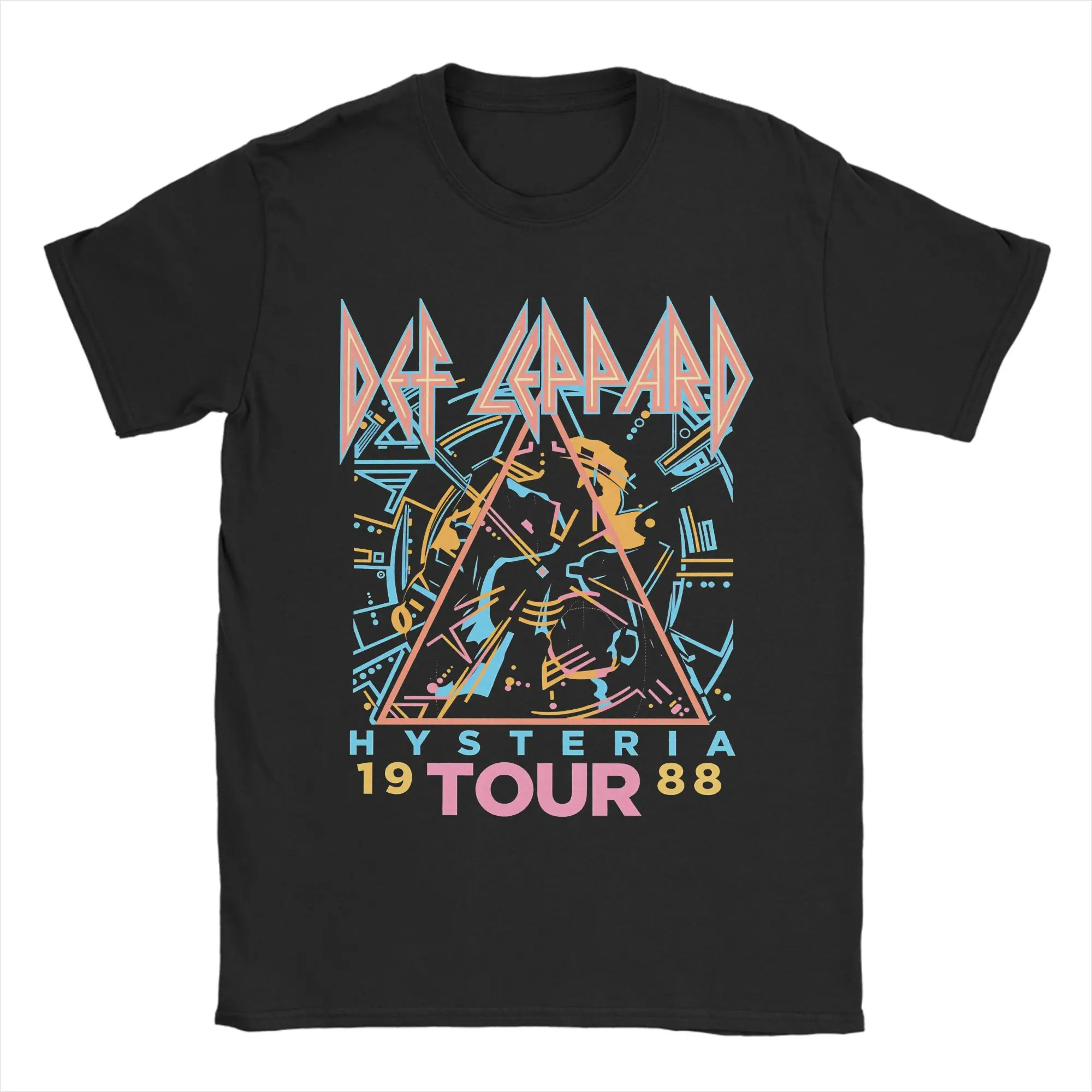 Def Leppard 1980s Heavy Hair T Shirts Men's  100% Cotton Vintage T-Shirts Crew Neck  Tee Shirt Short Sleeve Clothing Gift Idea