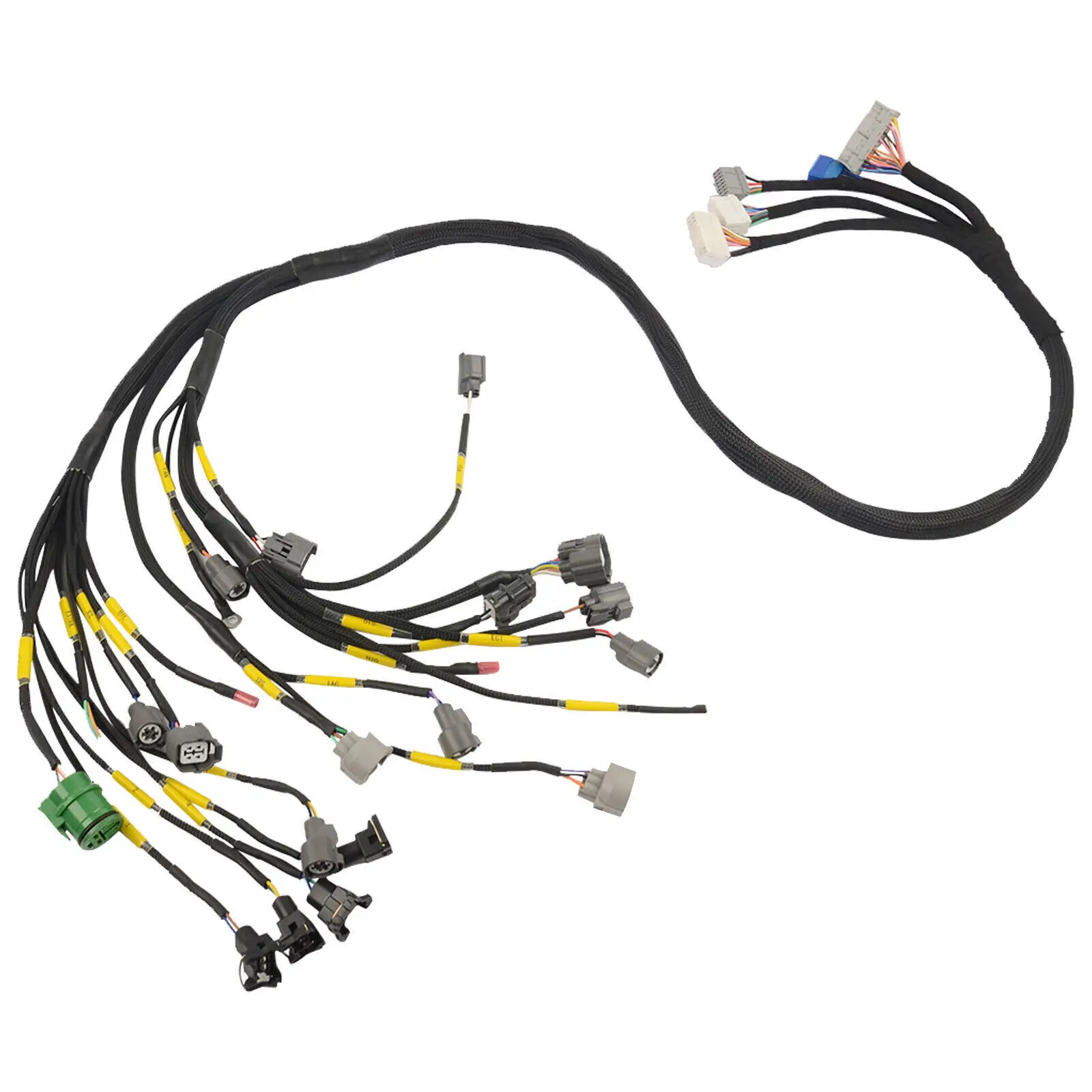 CNCH-0BD1-1 Tucked Engine Wiring Harness Budget D & B-Series Black For 1992-1995 Honda Civic Integra B16 B18 D16
