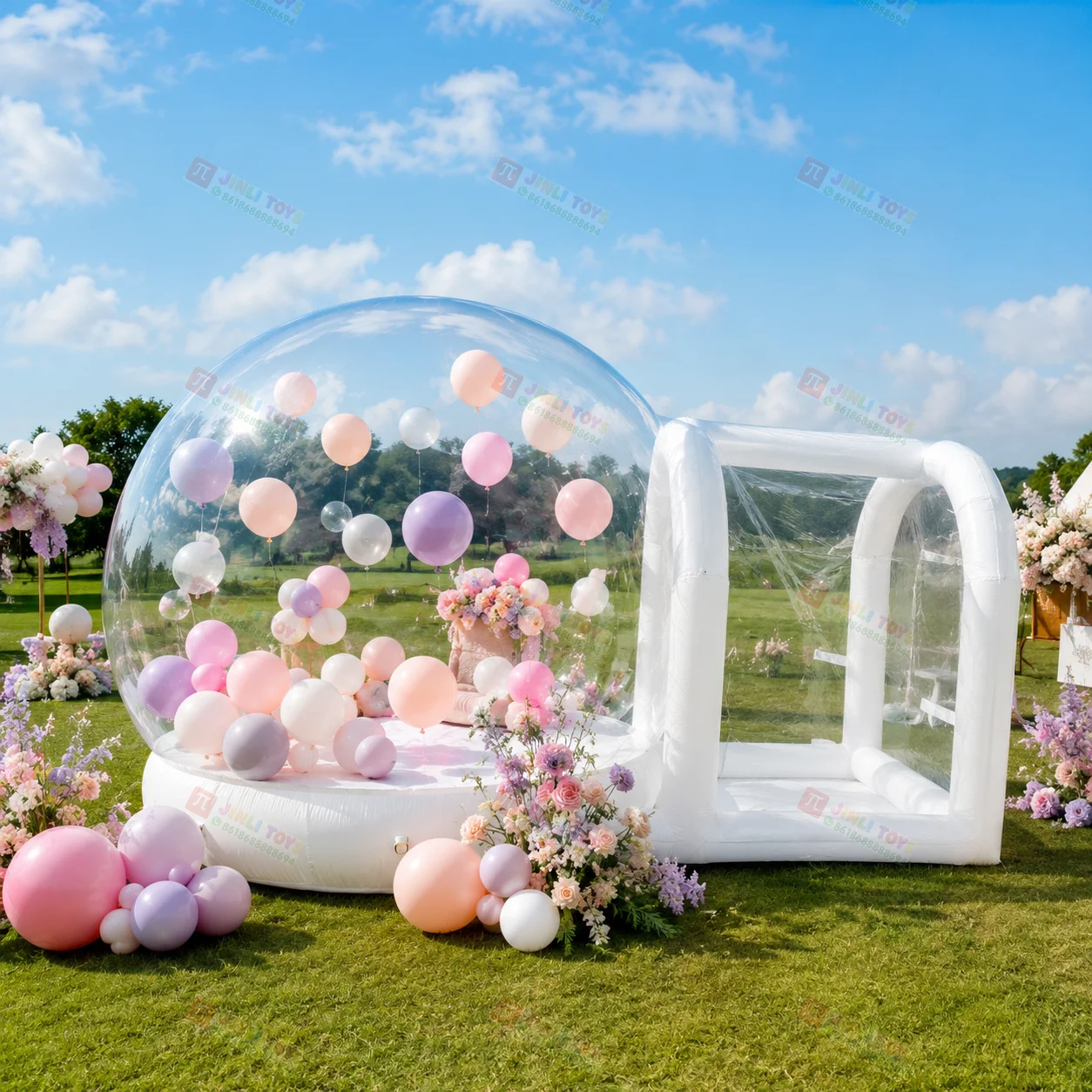 Transparent Inflatable Bubble House / Bubble Bouncy House – Made with Thickened 0.66mm PVC – Commercial-Grade Children’s Play