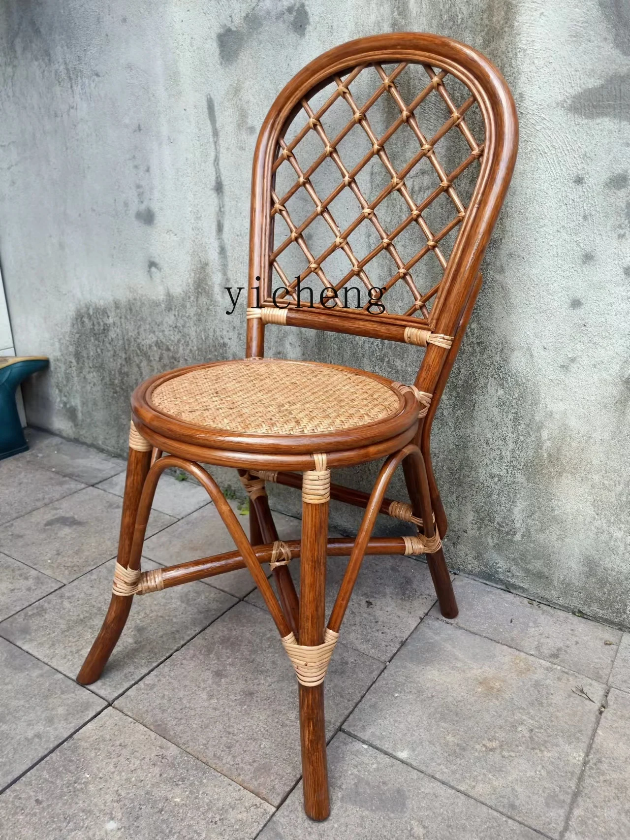 

TQH Rattan Dining Leisure Rattan Chair Home Rattan Woven Chair Computer Office Furniture Hotel Chair