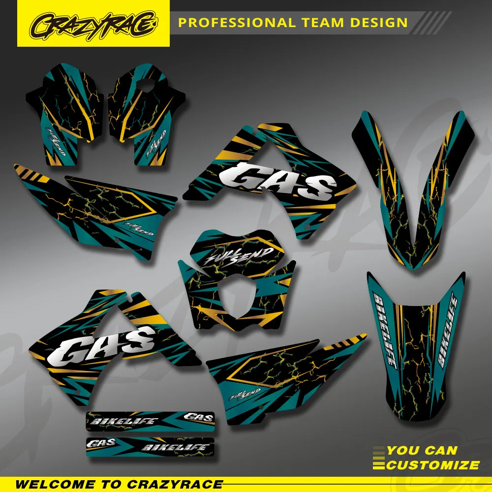 Motorcycle Graphics Backgrounds Decals Stickers Kit For GASGAS 125 200 250 300 450 2010 2011 EC MC Custom Number Name Gift
