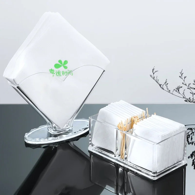 Acrylic Tissue Box Transparent Tissue Holder Vertical Tissue Holder Restaurant Table Storage Accessory Hotel Specialized