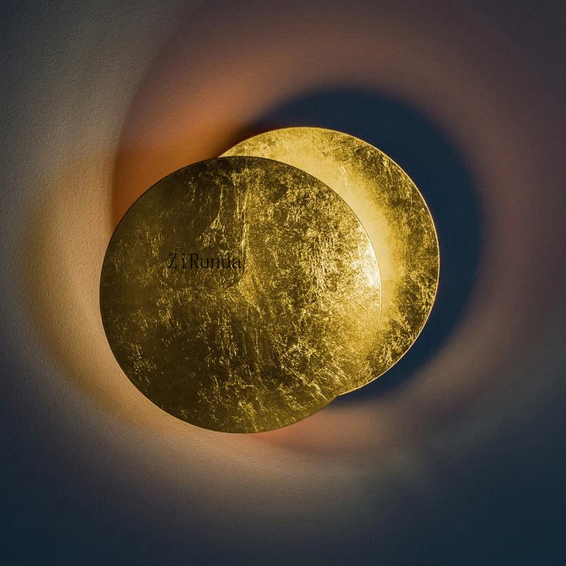 Moderno criativo corredor escada lâmpada de parede fundo lua lâmpada simples luxo lâmpada parede