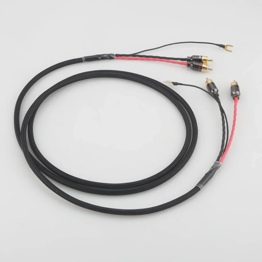 Hi End Audio RCA Cable of Independent Shielded Signal Line Of LP Vinyl Record Player Amplifier Chassis Gold Plated Connector