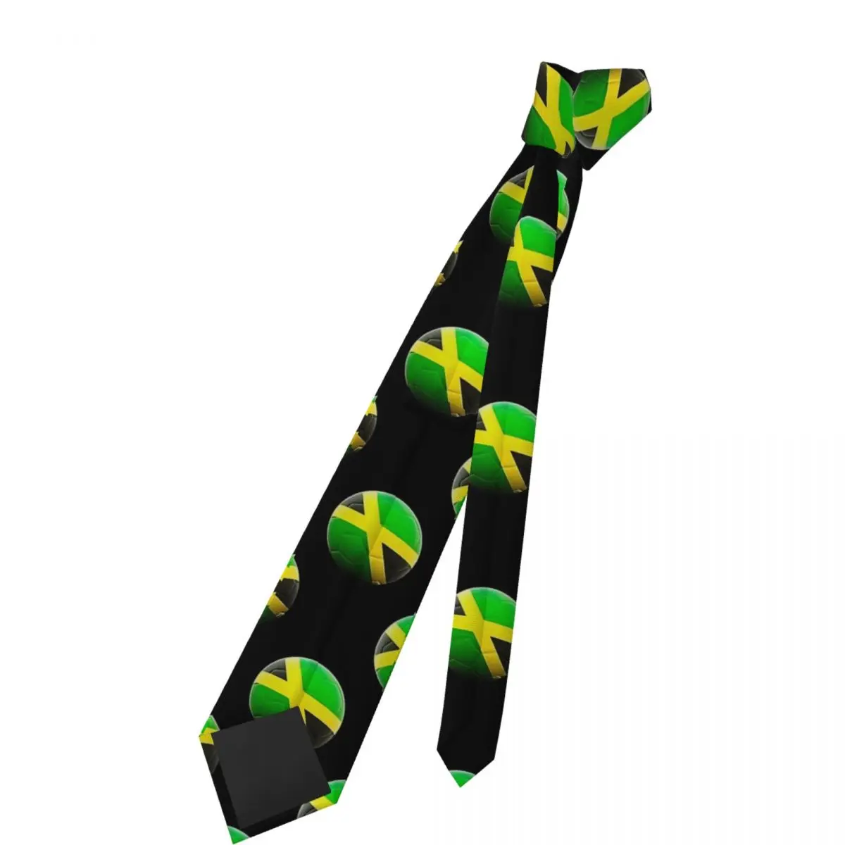 Cravatta con bandiera giamaicana Bandiera della pallone da calcio della Giamaica Cravatte per feste cosplay Cravatte da uomo alla moda retrò Accessori Cravatta con colletto di qualità