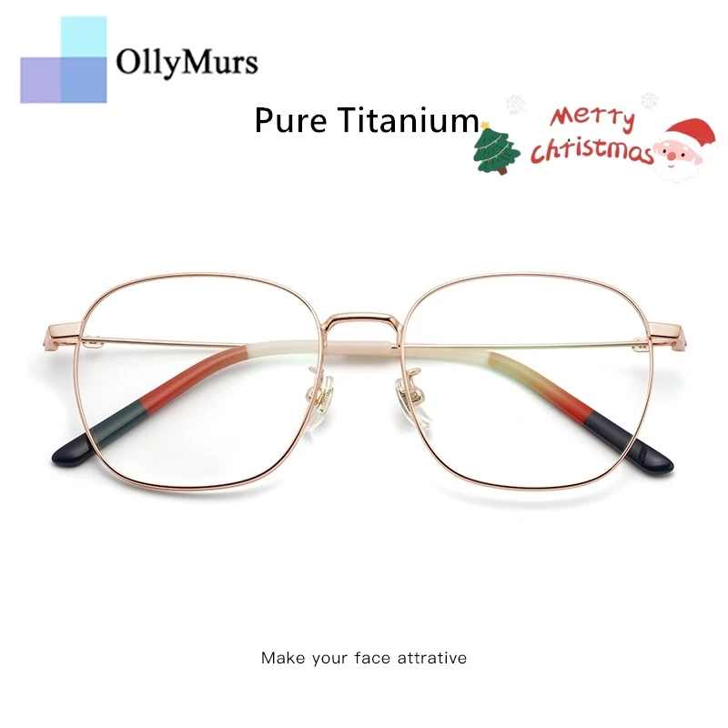 

OLLYMURS модная оправа для очков с блокировкой синего света в стиле ретро с большим лицом из чистого титана, оптическая оправа для очков для мужчин и женщин 7525