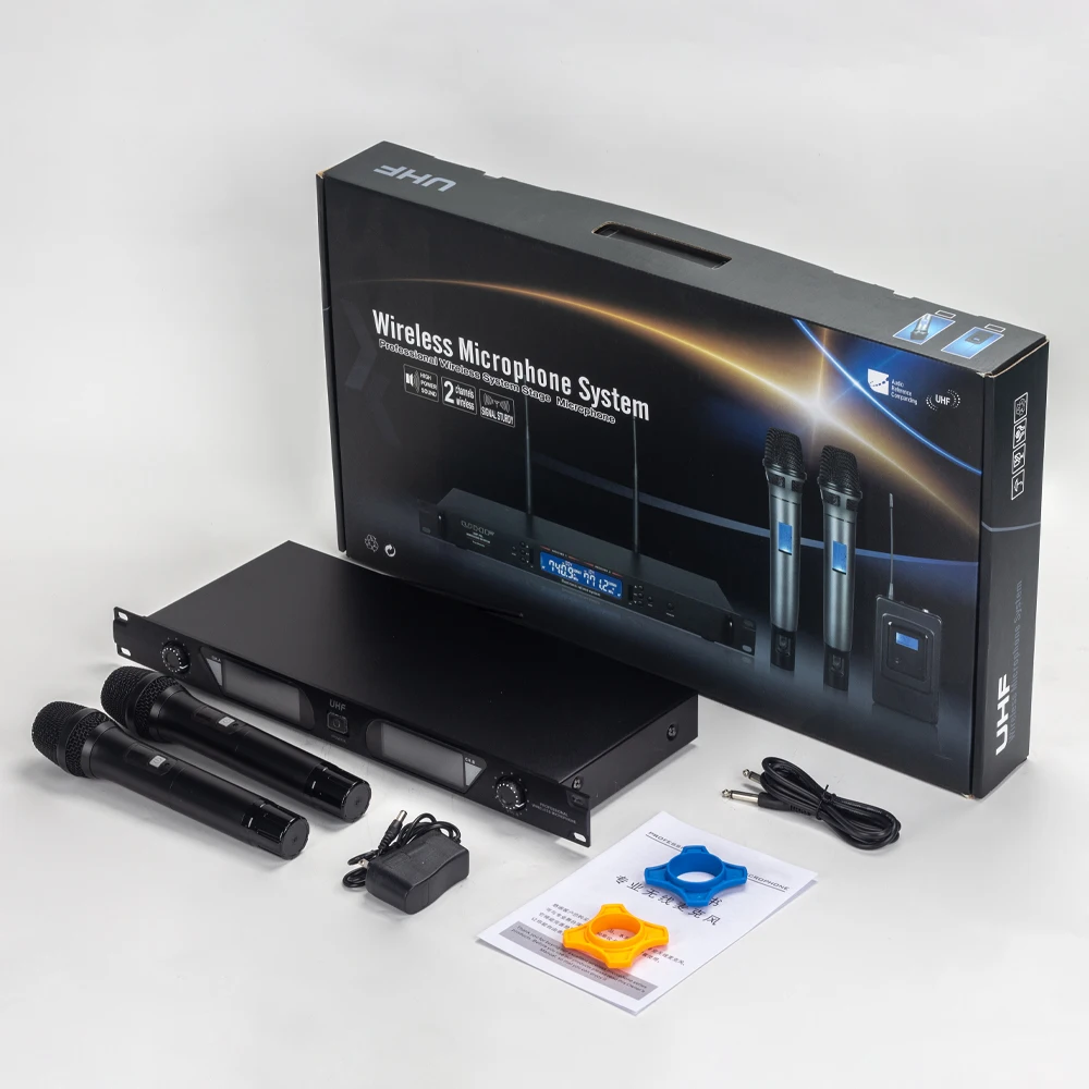 U-790S UHF Microfono wireless a doppio canale Spettacolo di metalli, riunioni in chiesa Canto, palmare, trasmissione a lunga distanza