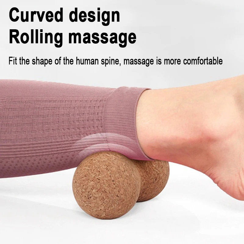 Cork Peanut Massage Ball Pilates Yoga Plantar Deep Tissue Massager for Back Shoulders Relax Muscles Tension Release Therapy