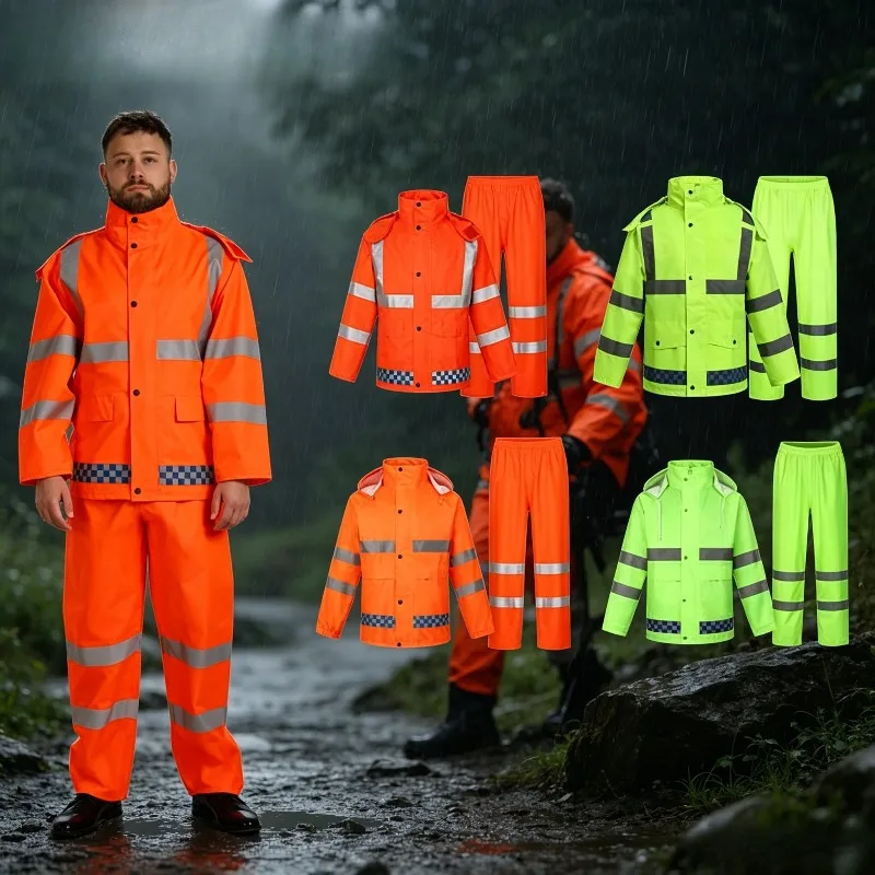 rainstorm-proof-raincoat-reflective-raincoat-rainpants-suit-waterproof-work-riding-duty-patrol