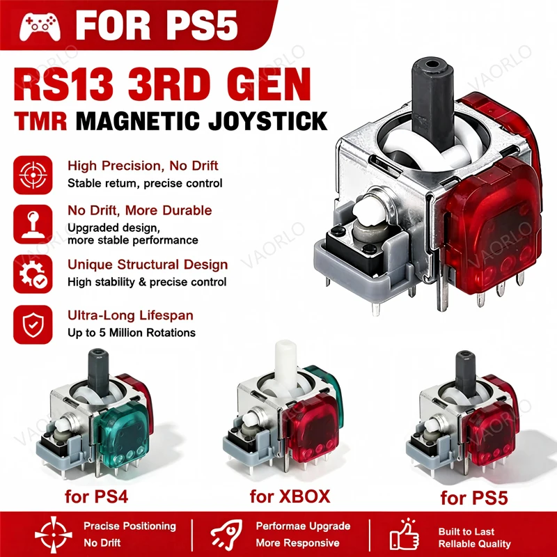 1/2/4/6/8/10PCS 3rd Generation TMR Electromagnetic Joystick RS13 Angle 3D Analog Stick Rocker For PS4/PS5/XBOX Controller Gamepa