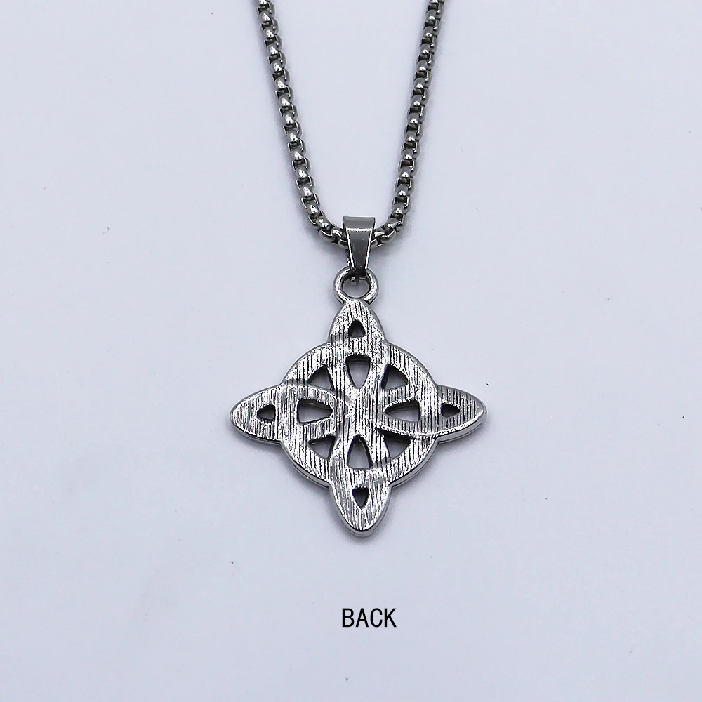 1 piece Witch Knot Necklace Stainless Steel Magic Knot Pagan Witchcraft Symbols Pendant Celtic Knot Necklace Jewelry Gifts for W