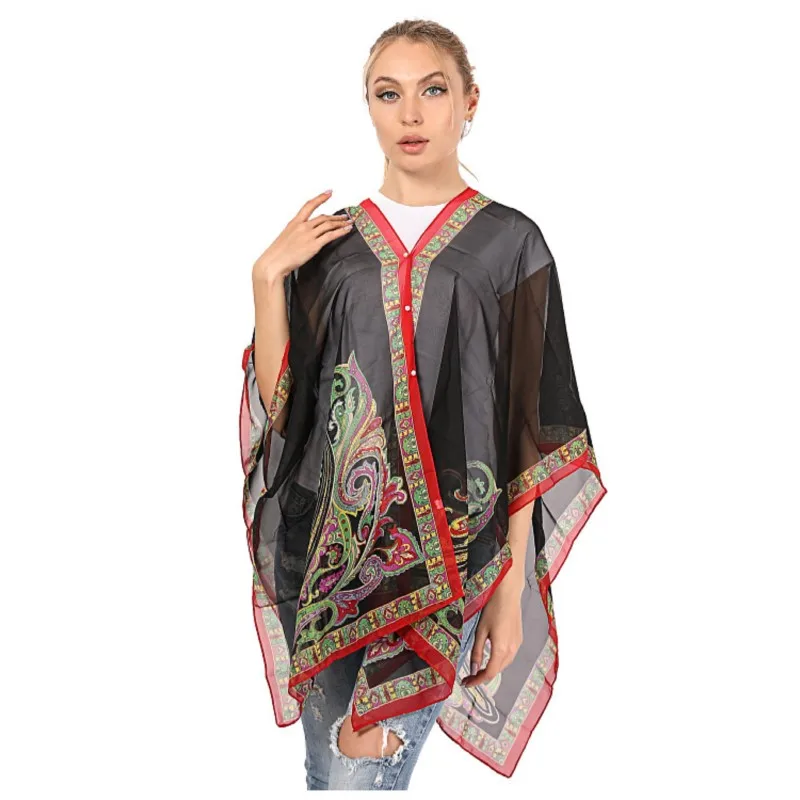 2022 summer new Women shawl fashion boho chic style Chiffon Anti-UV Sunscreen Scarves shawls bikini cover beach tops