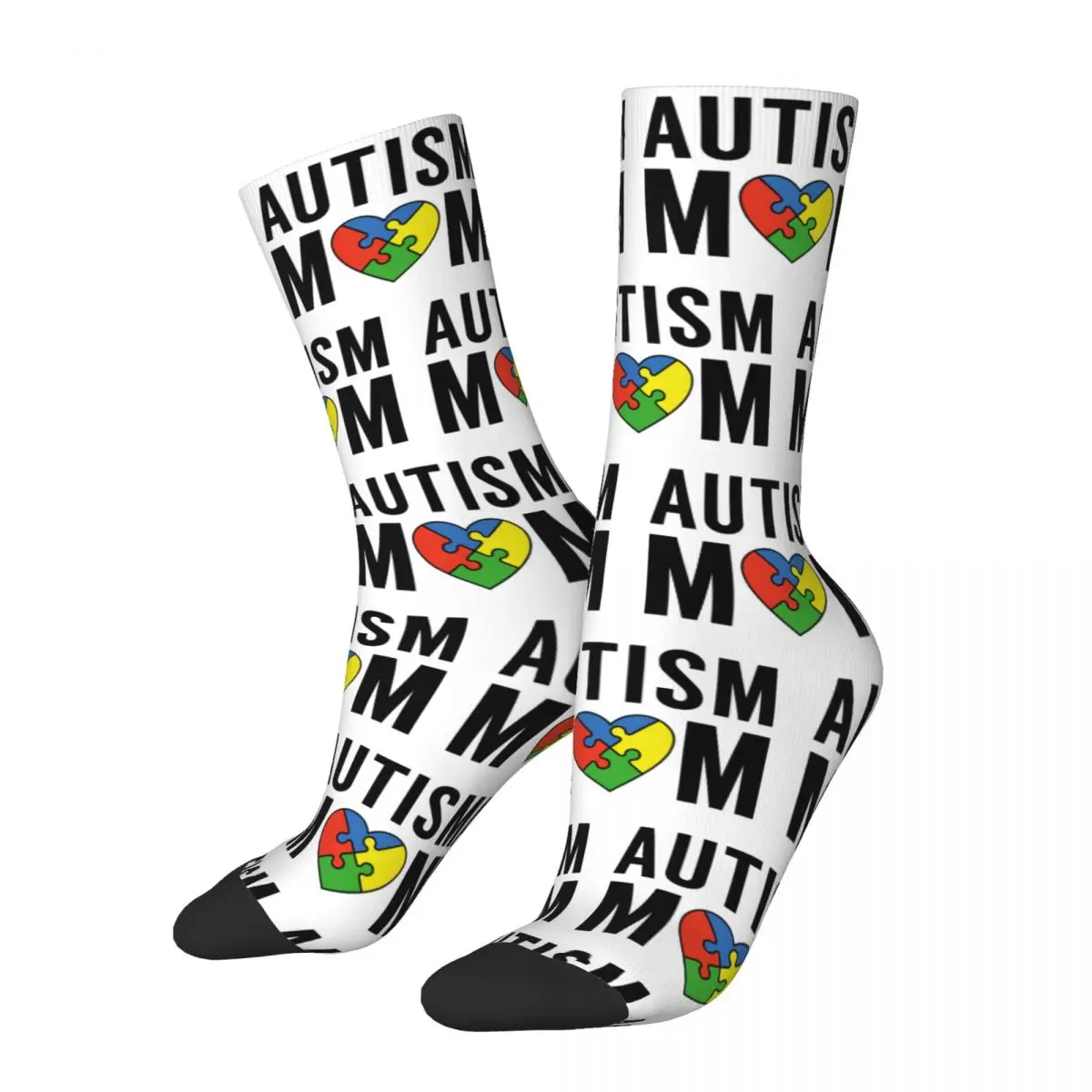 Hip-hop Autism Mom Trucker Print Socks Accessories All Season Mothers Day Gifts Socks Non-slip Birthday Present for Women