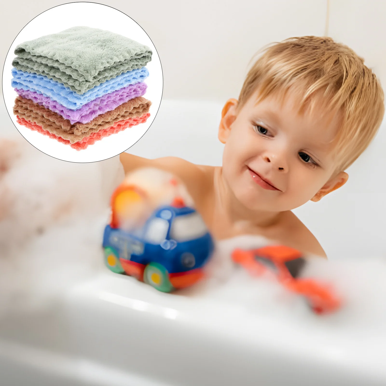 10 قطعة مناشف أطفال من الصوف المرجاني مادة ممتازة ناعمة قابلة للتنفس سريعة الجفاف مناشف حمام للأطفال حديثي الولادة قابلة لإعادة الاستخدام