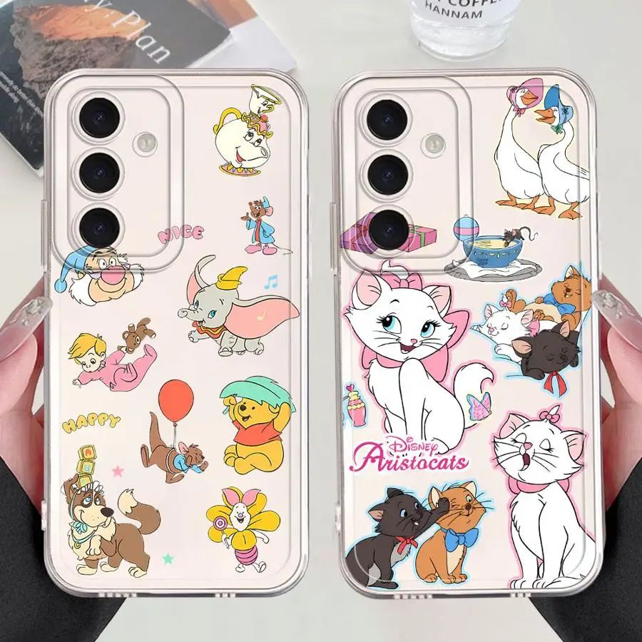 حافظة لهاتف سامسونج جالاكسي A55 A23 A26 A24 A56 A25 A33 A36 A13 A34 A35 A73 A54 A15 A14 غطاء هاتف ناعم ديزني كارتون لطيف
