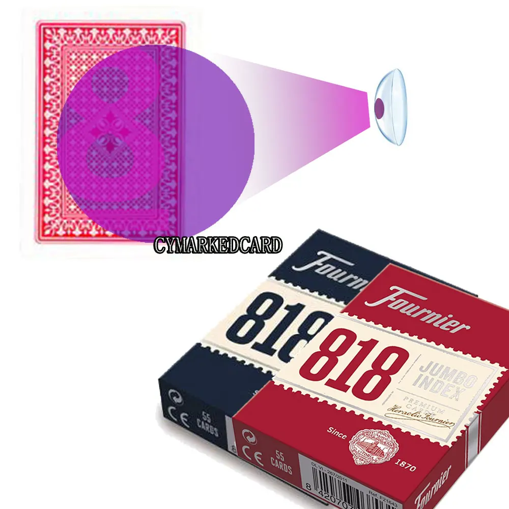 

Marked Playing Cards For UV Contact Lenses Anti Cheating At Poker Fournier 818 Game Deck Plastics Card