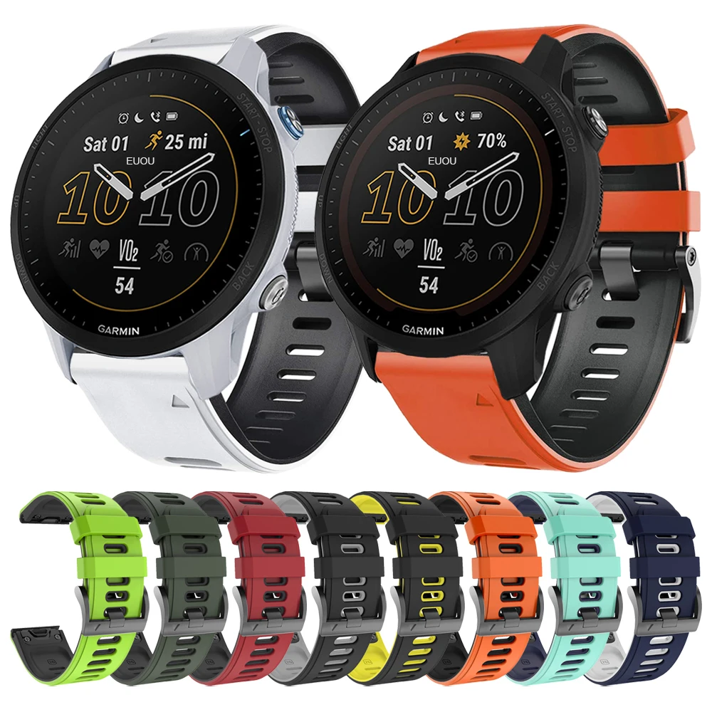 

Ремешок QuickFit для Garmin forerunner 955 солнечной 945, LTE, 745, 935, силиконовый, 22 мм, быстросъемный