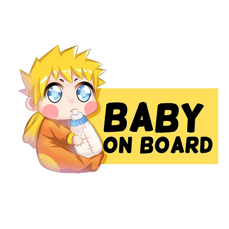 Cute Naruto Baby on Board Car Sticker Waterproof Sunscreen Laptop Decals Bumper Stickers