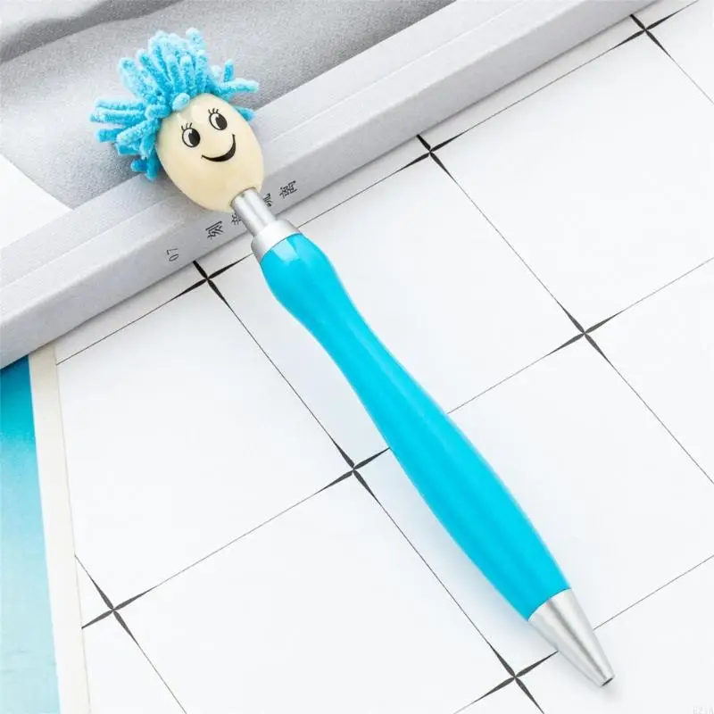 

6pcs Mop Head Ballpoint Pen 1.0mm Black Writing Pen School Office Supplies