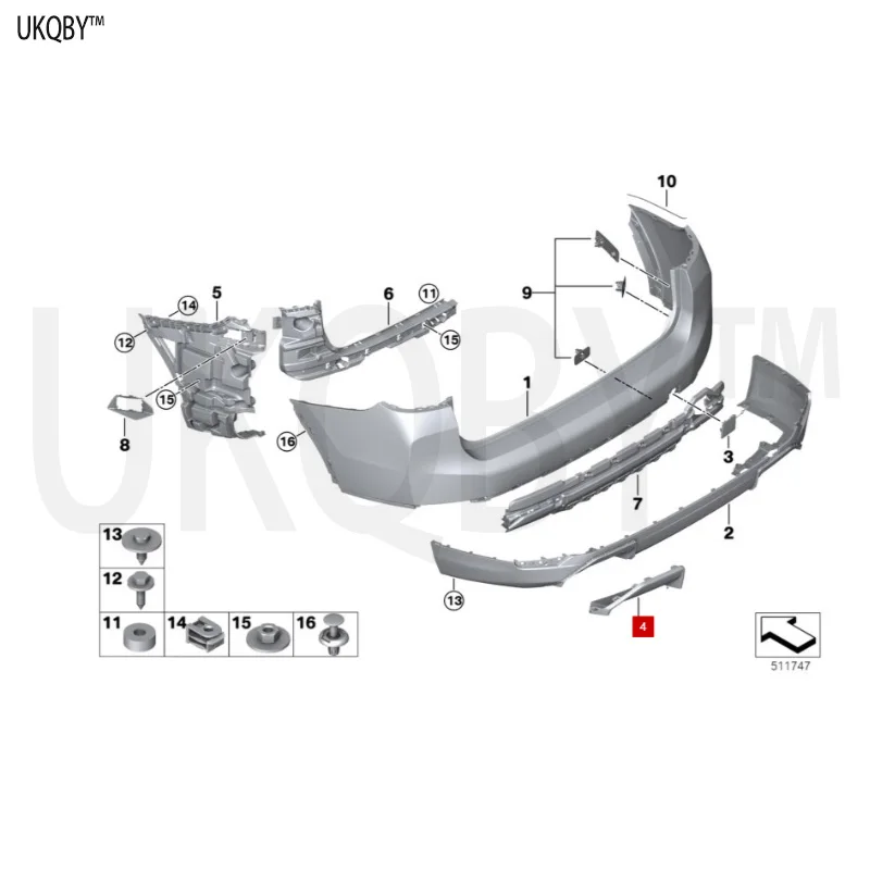 نظام عادم لوحة الغطاء الأيسر 51125A2DF63 51125A2DF57 51129492068 51128499297 #2