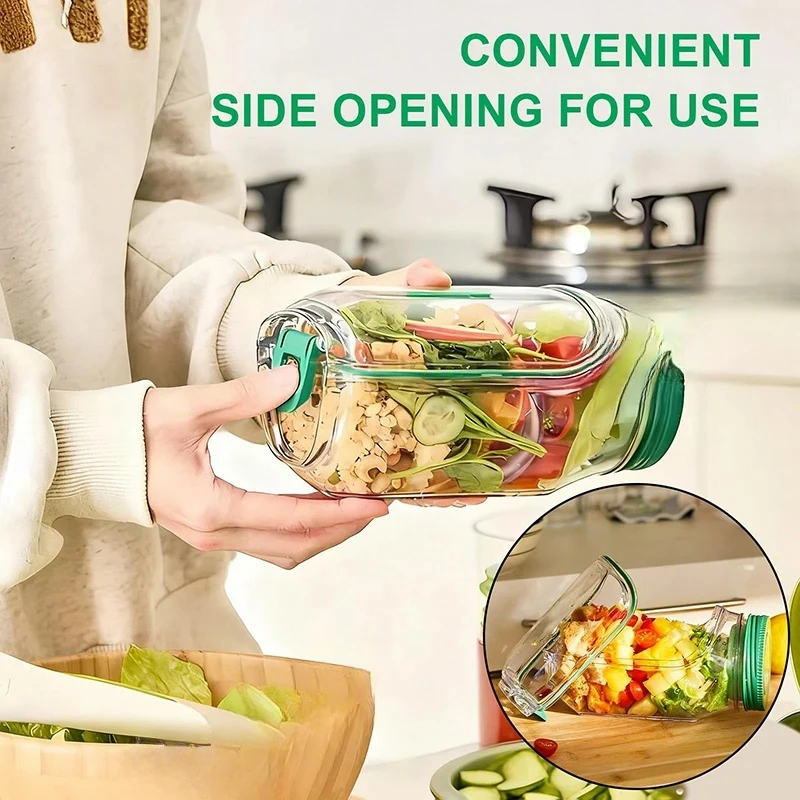 

Sea Plastic Open From Side Portable Jars Keep Fresh Pod Lunch Salad Container