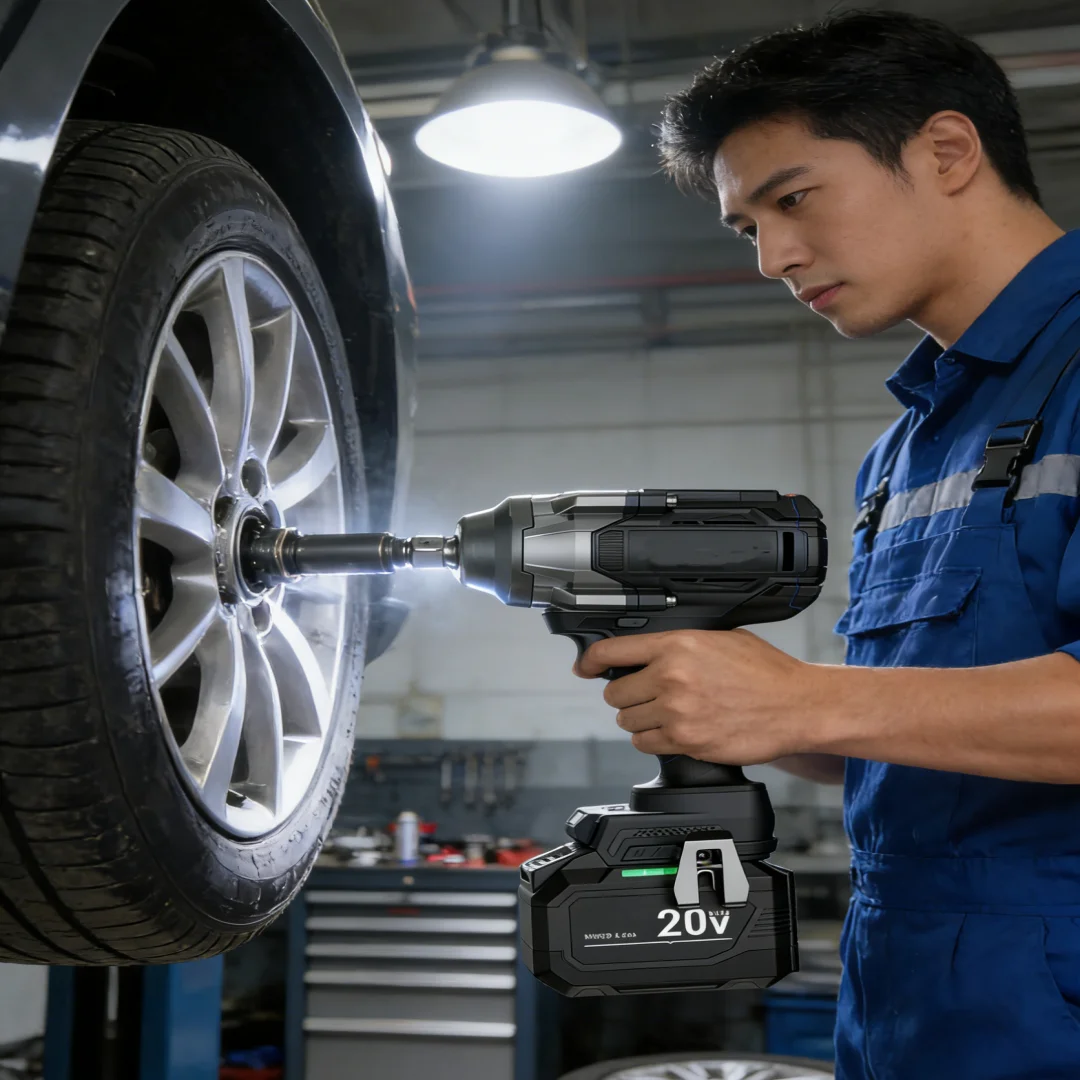 

1000n Brushless High Torque Impact Wrench Auto Repair High Power Electric Wrench Gisam Klucz Udarowy Impact Klucz Udarowy Gisam