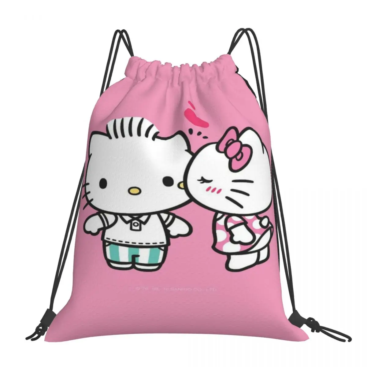 

Custom Pattern Logo Drawstring Bag Hello Kitty Travel Backpack Student Storage Bag School Bag ꦫ