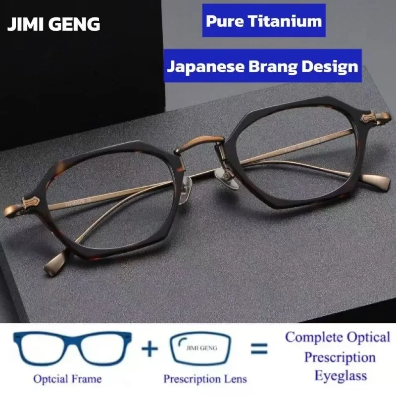 

Japanese Handmade High Quality Acetate Eyeglasses Frames For Men's Retro Eyeglasses Ultra-Light Pure Titanium Eyeglasses Frames
