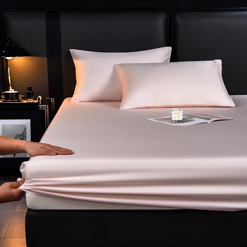 3pcs-bed-sheet-set-cooling-lyocell-fitted-sheet-with-17inch-deep-pocket-152-203cm-silky-elastic-sheet-pillowcase-us-queen-size