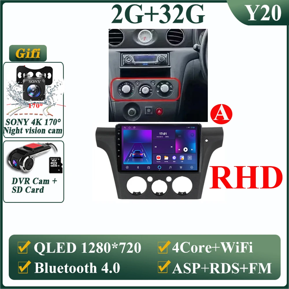 2K Android 16 autoradio voor Mitsubishi Outlander 1 2002-2008 multimediaspeler GPS navigatie Carplay split screen 2K