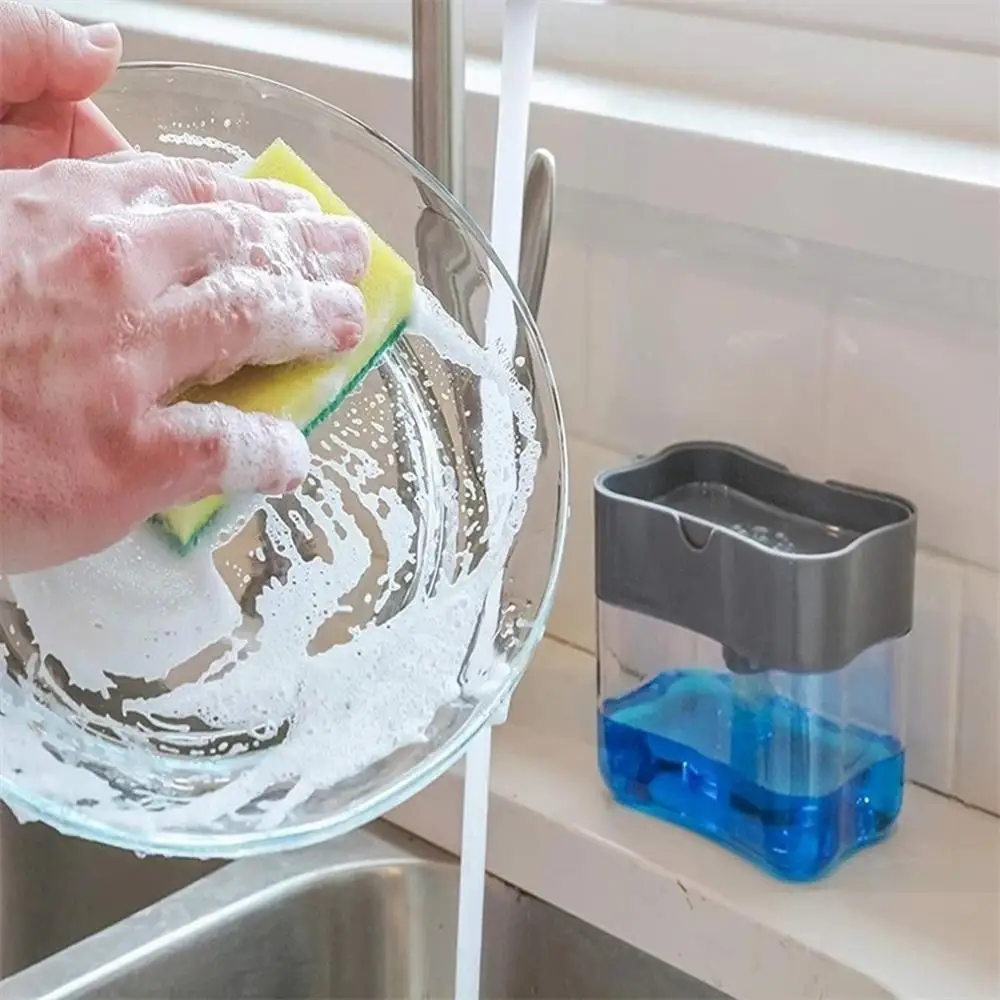 Dispensador de jabón líquido para fregado, caja de jabón líquido, organizador de bomba, dispensador de jabón de cocina, esponja
