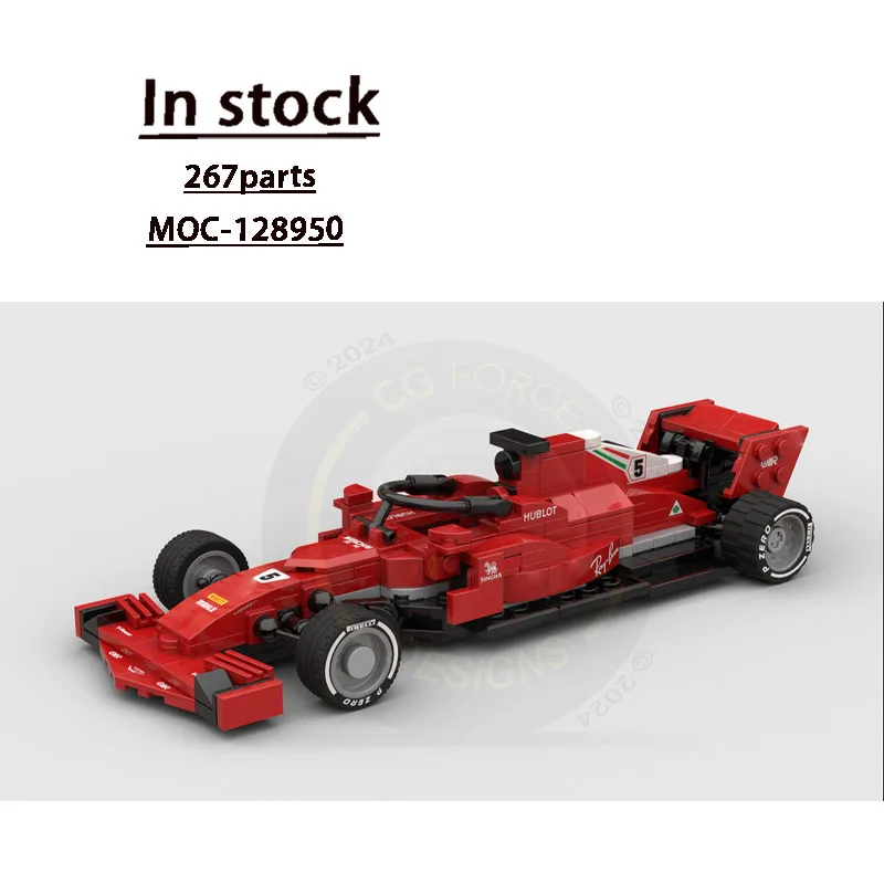 

MOC-128950 Новая модель строительного блока гоночного автомобиля SF71H Formula, 267 деталей, игрушка-строитель на день рождения для мальчиков и детей